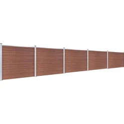vidaXL Vallas De Jardín-Set de panel de valla WPC marrón 872x146 cm