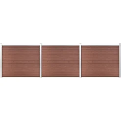 vidaXL Vallas De Jardín-Set de panel de valla WPC marrón 526x146 cm