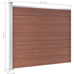 vidaXL Vallas De Jardín-Set de panel de valla WPC marrón 526x146 cm