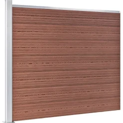 vidaXL Vallas De Jardín-Set de panel de valla WPC marrón 526x146 cm