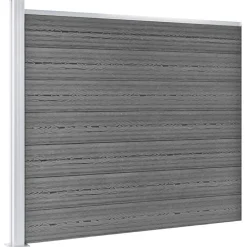 vidaXL Set de panel de valla WPC 526x146 cm Gris Clearance