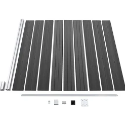 vidaXL Set de paneles de valla WPC 446x(105-186) cm Negro Discount