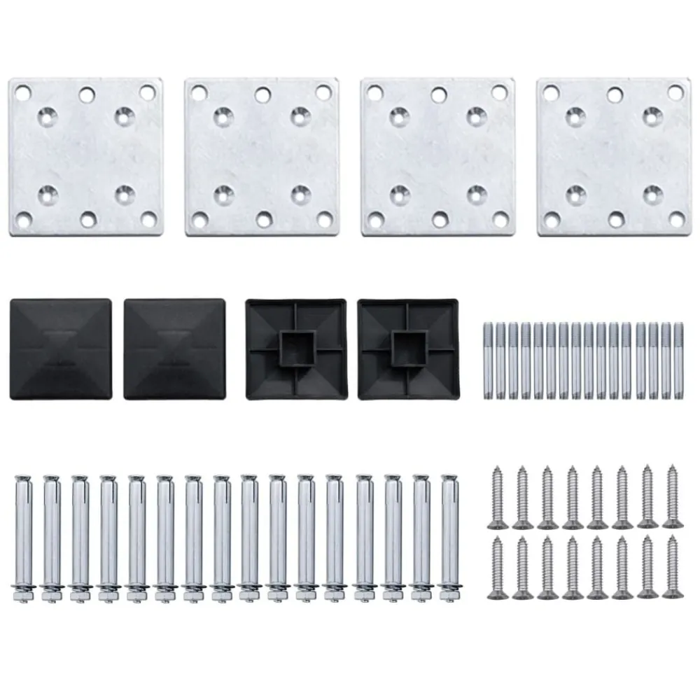 vidaXL Set de paneles de valla WPC 446x(105-186) cm Negro Discount