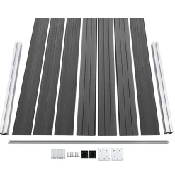 vidaXL Set de paneles de valla WPC 699x146 cm Negro Clearance
