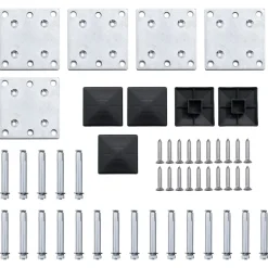 vidaXL Set de paneles de valla WPC 699x146 cm Negro Clearance