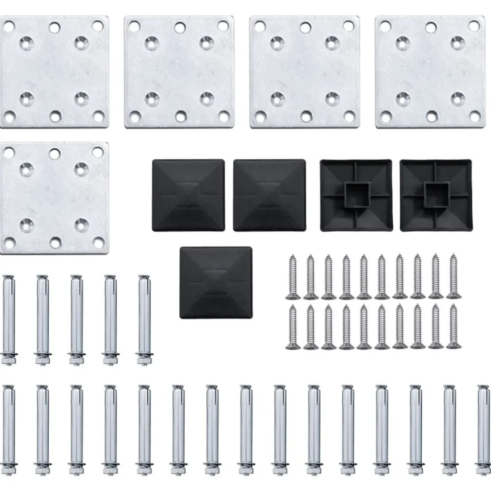 vidaXL Set de paneles de valla WPC 699x146 cm Negro Clearance