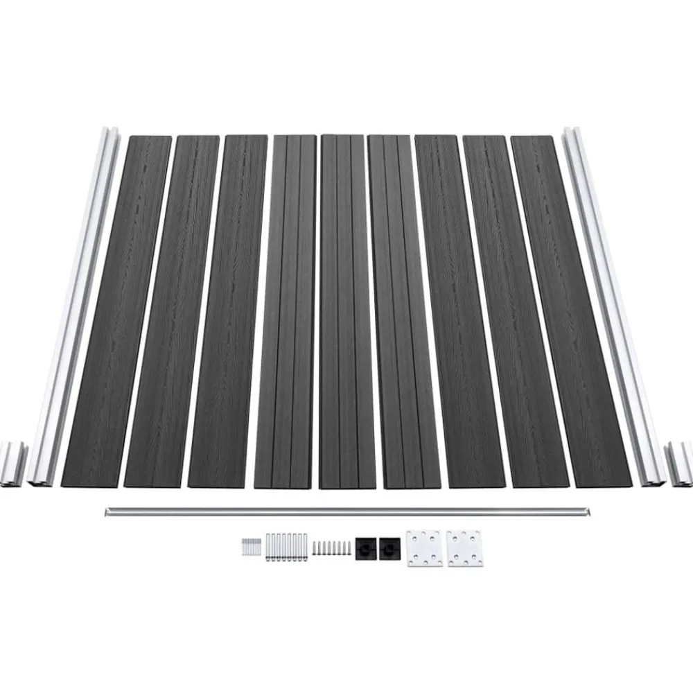 vidaXL Set de paneles de valla WPC 1138x(105-186) cm Negro