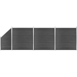 vidaXL Vallas De Jardín-Set de paneles de valla WPC 619x(105-186) cm