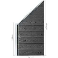 vidaXL Vallas De Jardín-Set de paneles de valla WPC 619x(105-186) cm