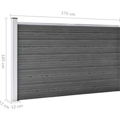 vidaXL Vallas De Jardín-Set de paneles de valla WPC 699x105 cm