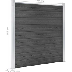 vidaXL Vallas De Jardín-Set de paneles de valla WPC 1830x(105-186) cm