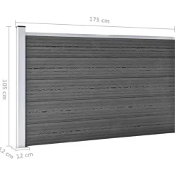 vidaXL Vallas De Jardín-Set de paneles de valla WPC 353x105 cm
