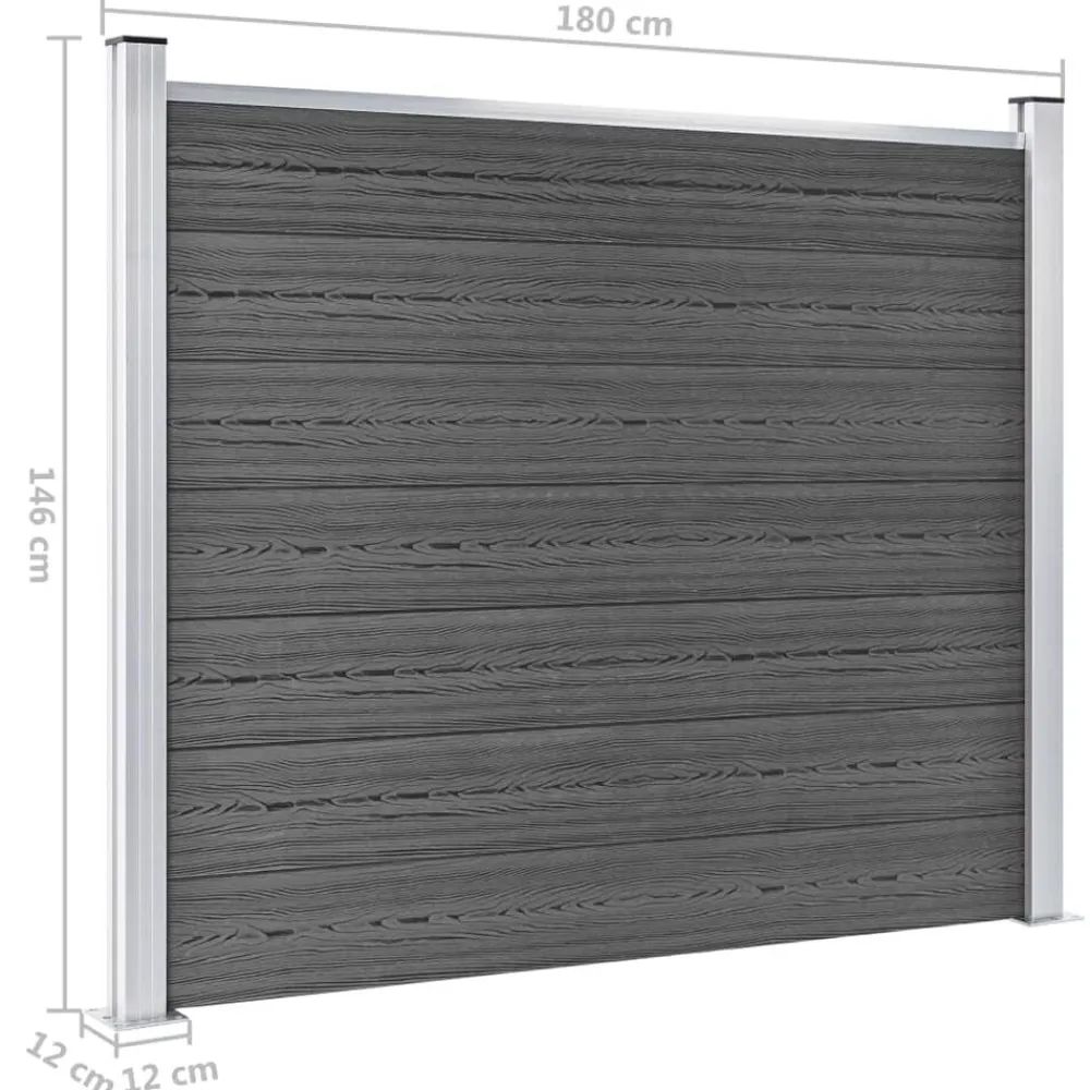 vidaXL Vallas De Jardín-Set de paneles de valla WPC 872x146 cm