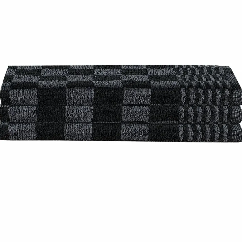 vidaXL Set de paños manoplas horno agarradores 15 pzas algodón Negro Hot