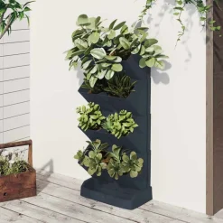 vidaXL Set de plantas jardín vertical 4 uds polipropileno antracita Discount