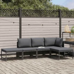 vidaXL Muebles De Jardín-Set de sofá de jardín 5 piezas con cojines ratán sintético