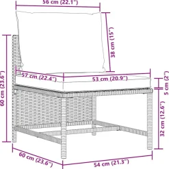 vidaXL Muebles De Jardín-Set de sofá de jardín 5 piezas con cojines ratán sintético