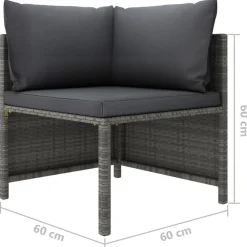 vidaXL Muebles De Jardín-Set de sofá de jardín 5 piezas con cojines ratán sintético
