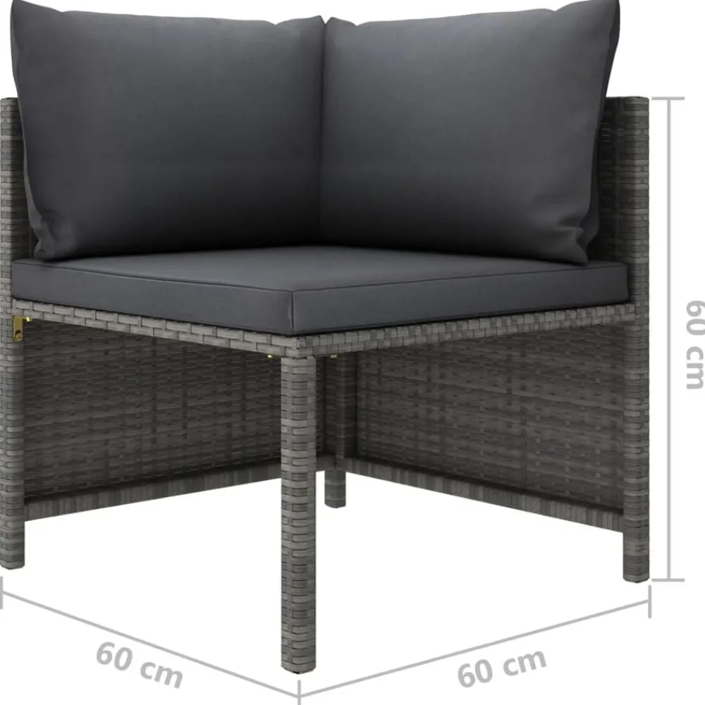 vidaXL Muebles De Jardín-Set de sofá de jardín 5 piezas con cojines ratán sintético