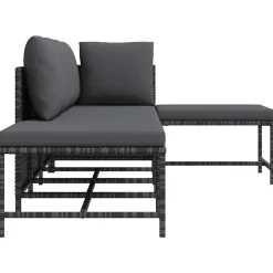 vidaXL Muebles De Jardín-Set de sofá de jardín 5 piezas con cojines ratán sintético