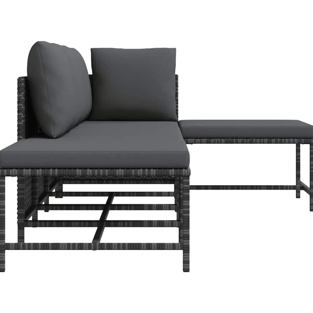 vidaXL Muebles De Jardín-Set de sofá de jardín 5 piezas con cojines ratán sintético
