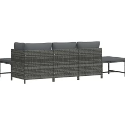 vidaXL Muebles De Jardín-Set de sofá de jardín 5 piezas con cojines ratán sintético