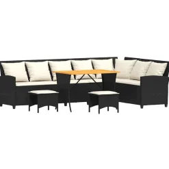 vidaXL Muebles De Jardín-Set de sofá de jardín 3 pzas y cojines ratán sintético gris