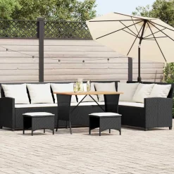 vidaXL Muebles De Jardín-Set de sofá de jardín 3 pzas y cojines ratán sintético gris