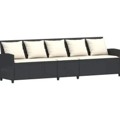 vidaXL Muebles De Jardín-Set de sofá de jardín 3 pzas y cojines ratán sintético gris