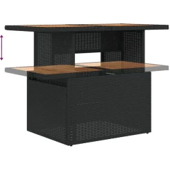 vidaXL Muebles De Jardín-Set de sofás de jardín 8 piezas y cojines ratán sintético negro