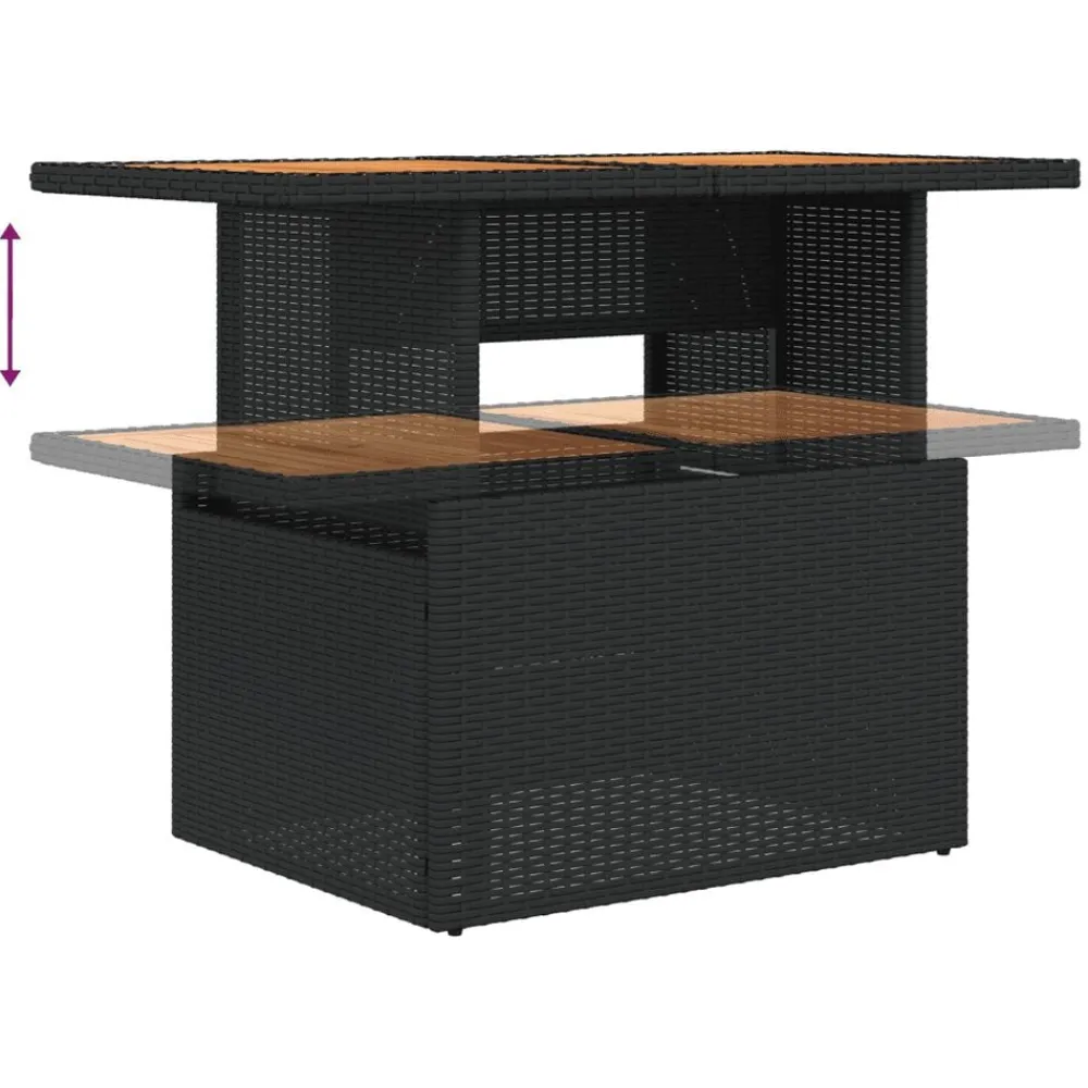 vidaXL Muebles De Jardín-Set de sofás de jardín 8 piezas y cojines ratán sintético negro