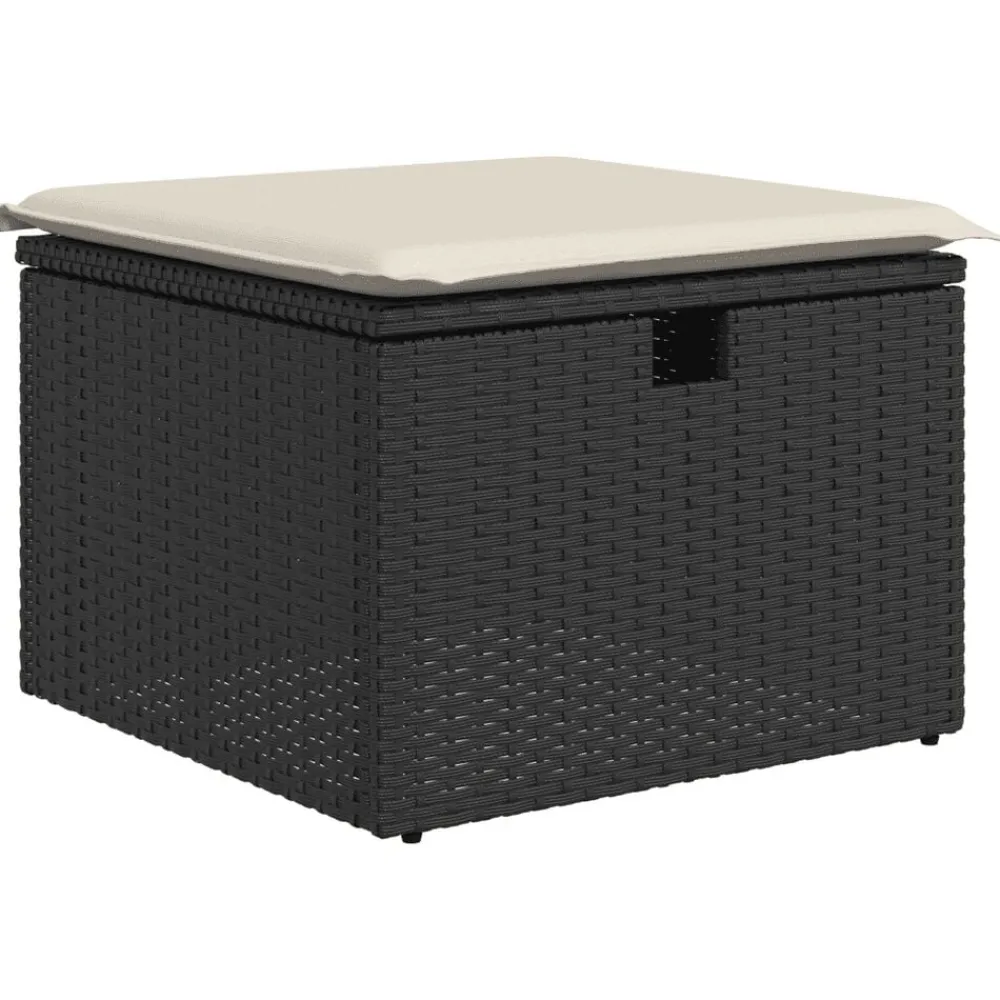 vidaXL Muebles De Jardín-Set de sofás de jardín 8 piezas y cojines ratán sintético negro