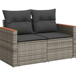 vidaXL Muebles De Jardín-Set de sofás de jardín 7 piezas con cojines ratán PE