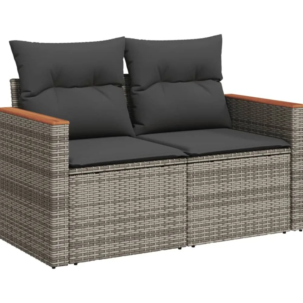 vidaXL Muebles De Jardín-Set de sofás de jardín 7 piezas con cojines ratán PE
