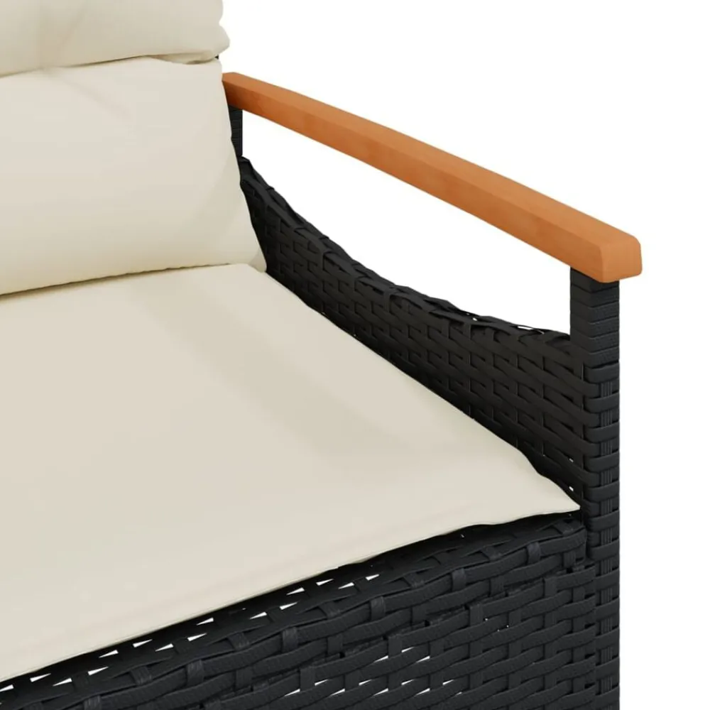 vidaXL Muebles De Jardín-Set de sofás de jardín con cojines 3 pzas ratán sintético