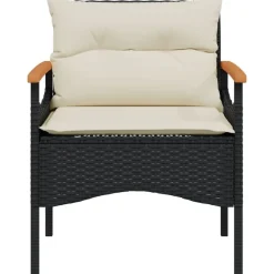 vidaXL Muebles De Jardín-Set de sofás de jardín con cojines 3 pzas ratán sintético