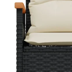 vidaXL Muebles De Jardín-Set de sofás de jardín con cojines 3 pzas ratán sintético