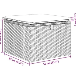 vidaXL Muebles De Jardín-Set de sofás de jardín y cojines 8 piezas ratán sintético beige