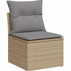 vidaXL Muebles De Jardín-Set de sofás de jardín y cojines 8 piezas ratán sintético beige