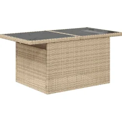 vidaXL Muebles De Jardín-Set de sofás de jardín y cojines 8 piezas ratán sintético beige