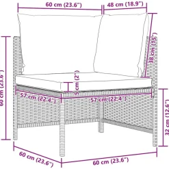 vidaXL Set de sofás de jardín 5 pzas y cojines ratán sintético Negro Discount