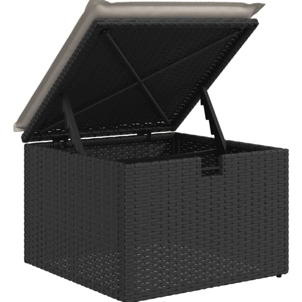 vidaXL Set de sofás de jardín 8 piezas y cojines ratán sintético negro Negro y crema