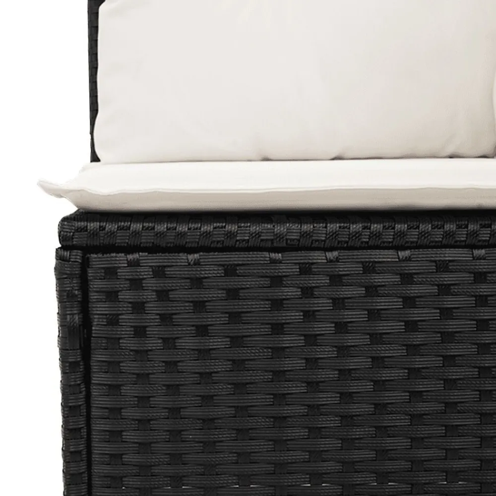 vidaXL Set de sofás de jardín 8 piezas y cojines ratán sintético negro Negro y crema