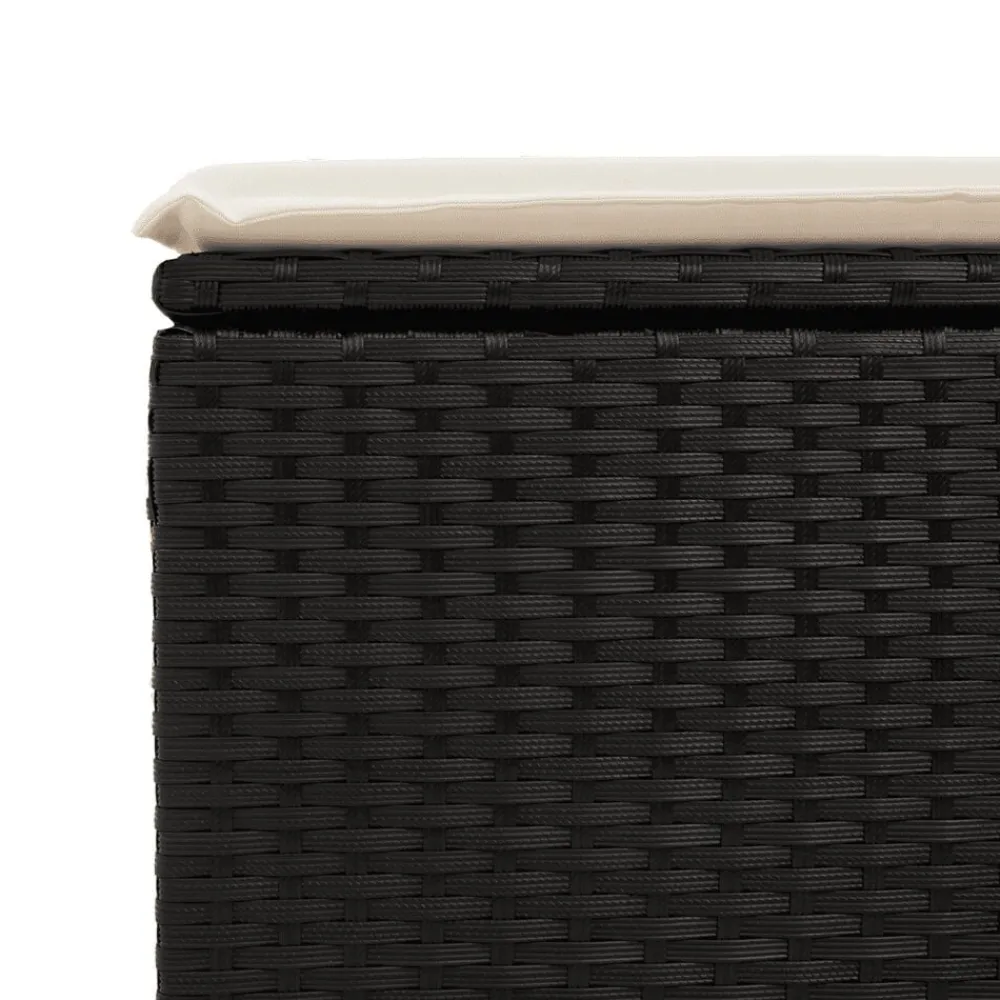vidaXL Muebles De Jardín-Set de sofás de jardín 8 piezas y cojines ratán sintético negro