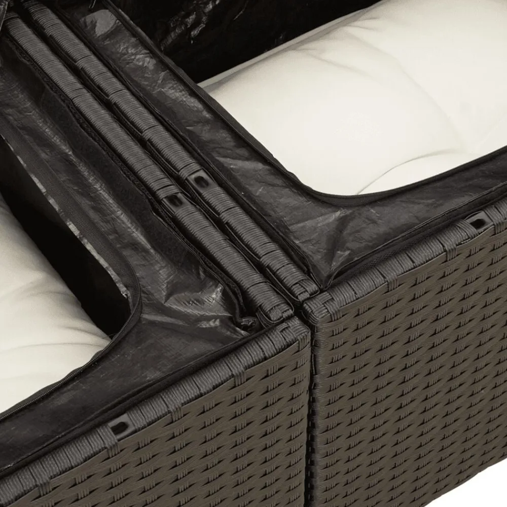 vidaXL Muebles De Jardín-Set de sofás de jardín 8 piezas y cojines ratán sintético negro