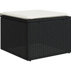 vidaXL Muebles De Jardín-Set de sofás de jardín 6 piezas y cojines ratán sintético negro