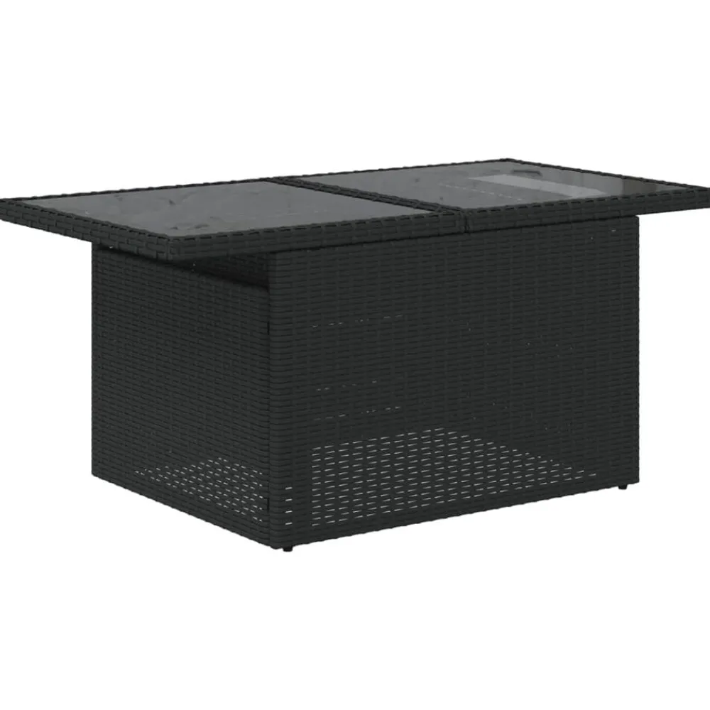vidaXL Muebles De Jardín-Set de sofás de jardín 6 piezas y cojines ratán sintético negro