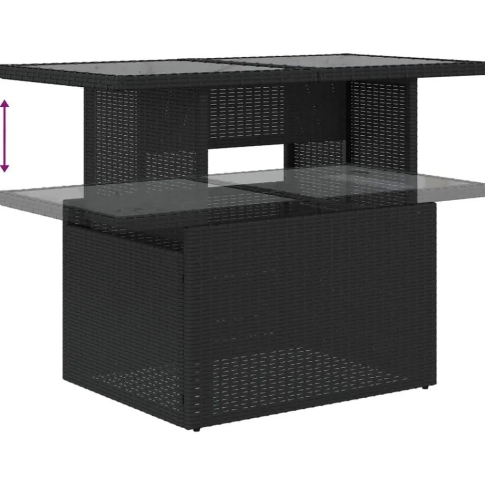 vidaXL Muebles De Jardín-Set de sofás de jardín 6 piezas y cojines ratán sintético negro