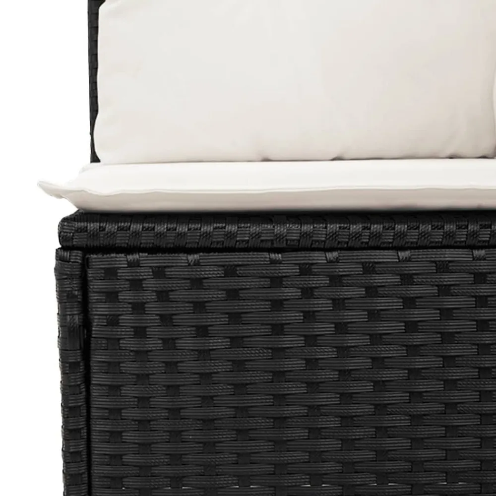 vidaXL Muebles De Jardín-Set de sofás de jardín 8 piezas y cojines ratán sintético negro