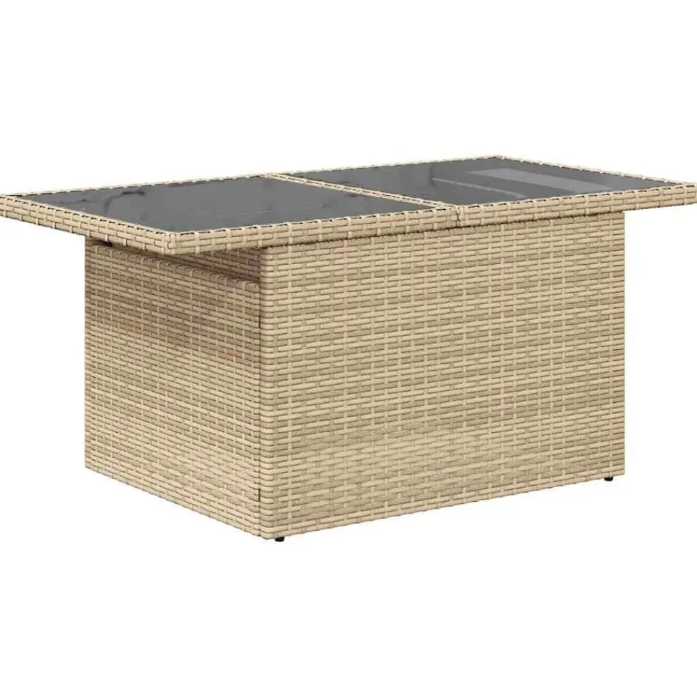 vidaXL Muebles De Jardín-Set de sofás de jardín y cojines 8 piezas ratán sintético beige